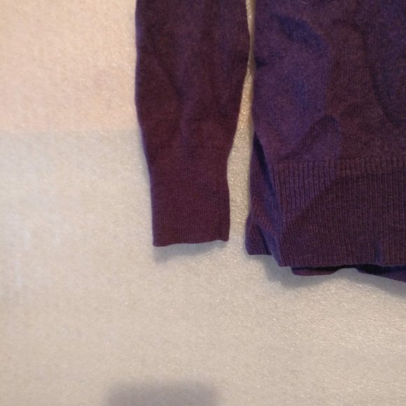 Turtleneck Cashmere Wool blend ribbed knit sweater, purple turtleneck sweater XS - Picture 4 of 9